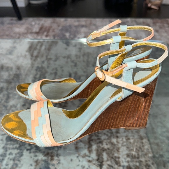 Vintage Fendi Woven Strap Wedge Sandals circa 2002 womens size 8.5 - Picture 4 of 6